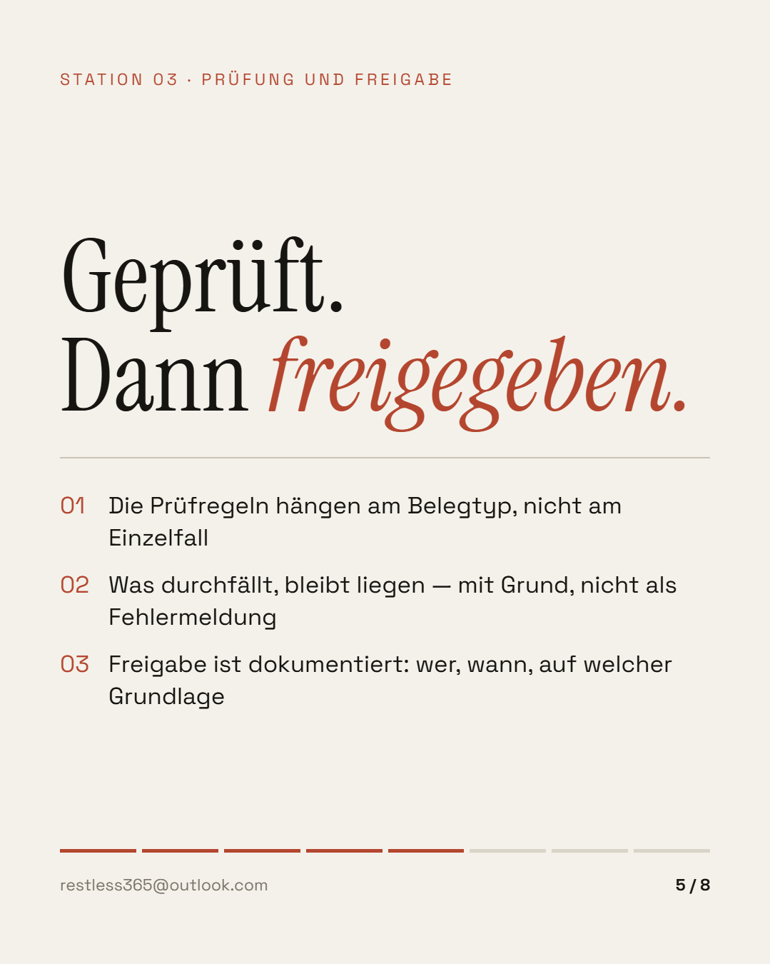 Station 03: Geprüft, dann freigegeben