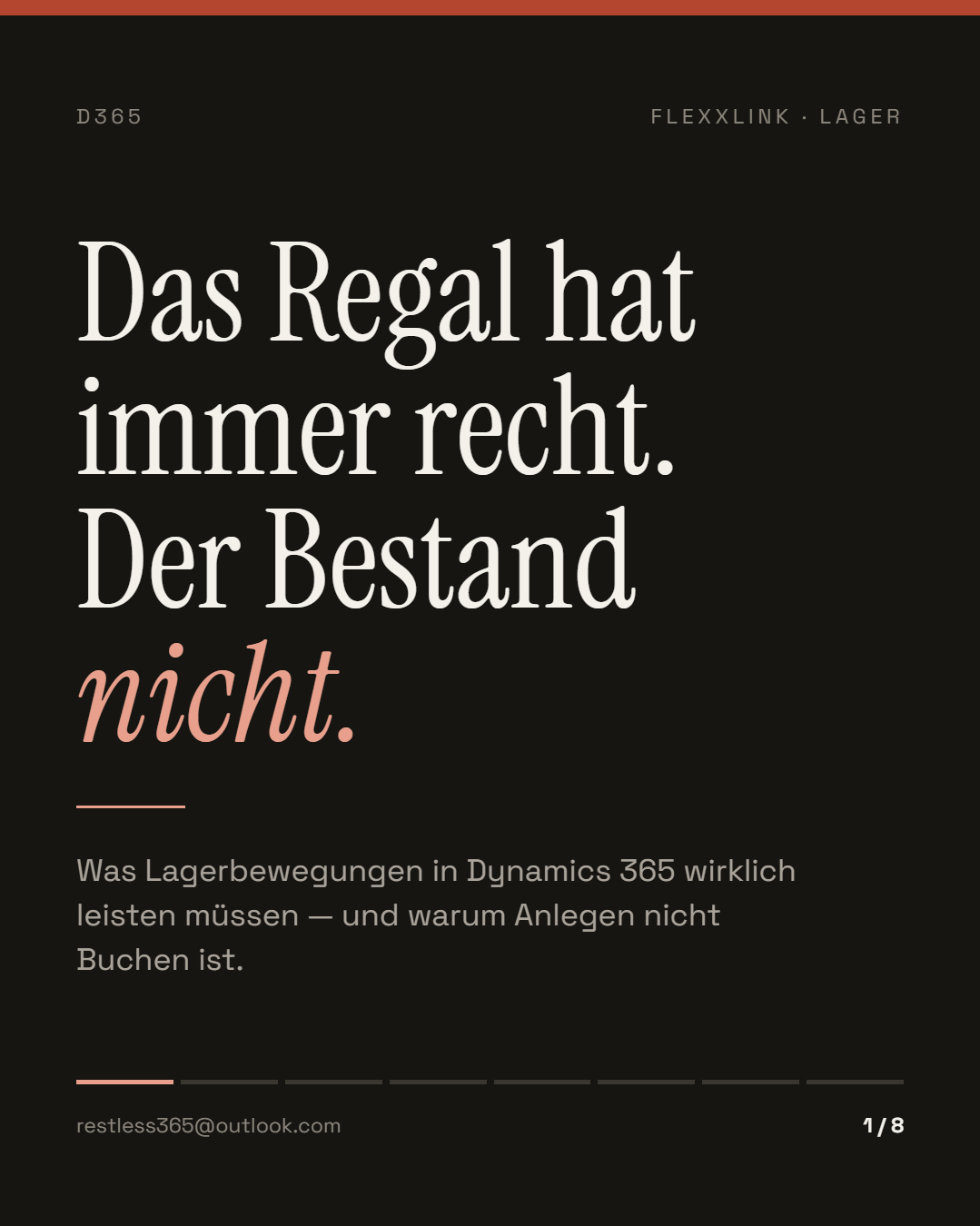 Titelseite: Das Regal hat immer recht