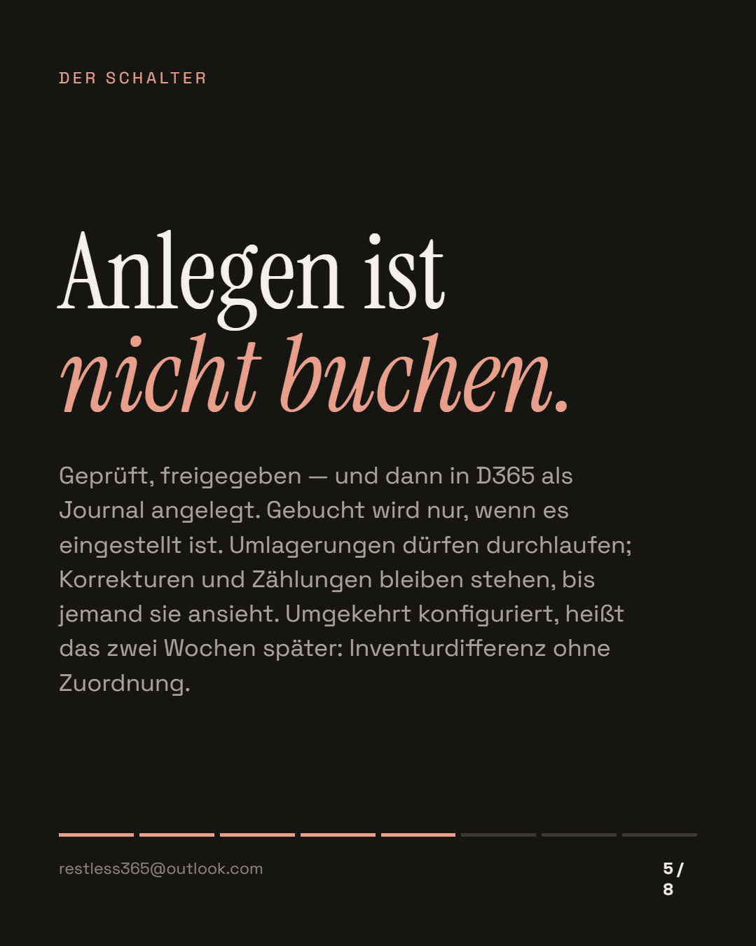 Anlegen ist nicht buchen
