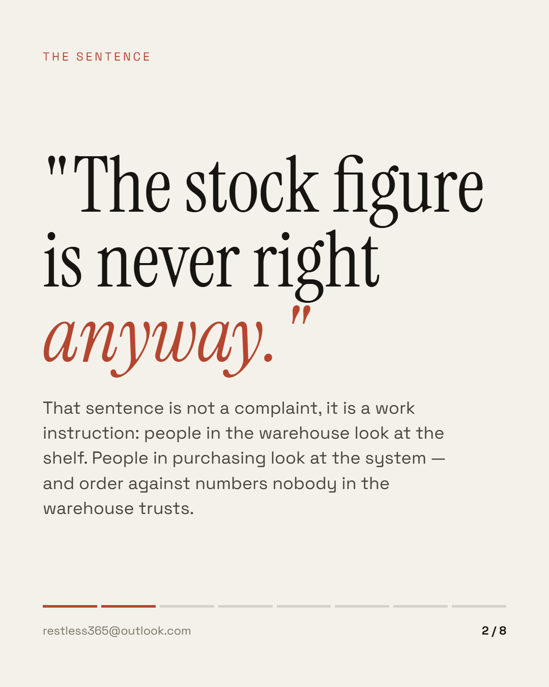 The stock figure is never right anyway
