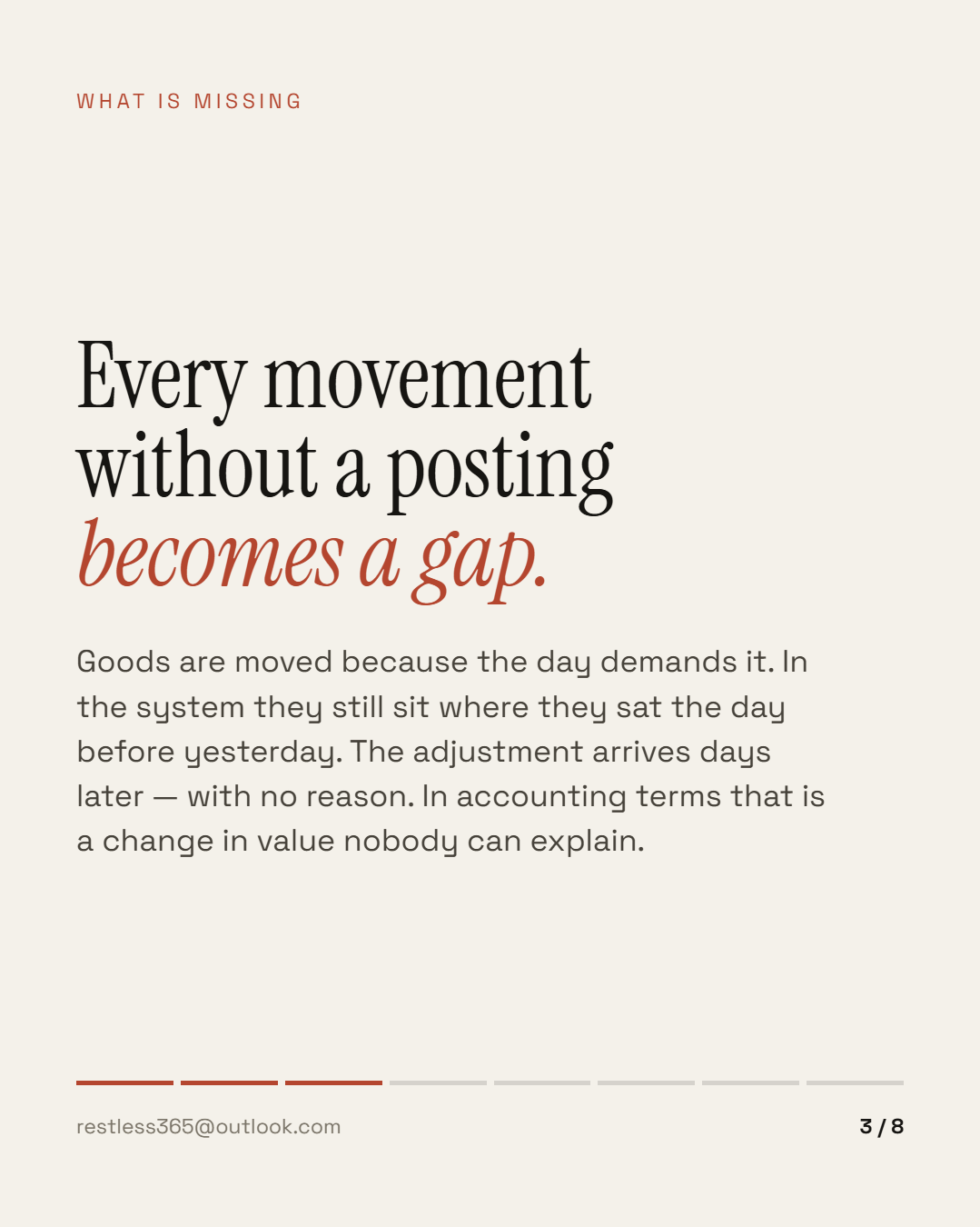 Every movement without a posting becomes a gap