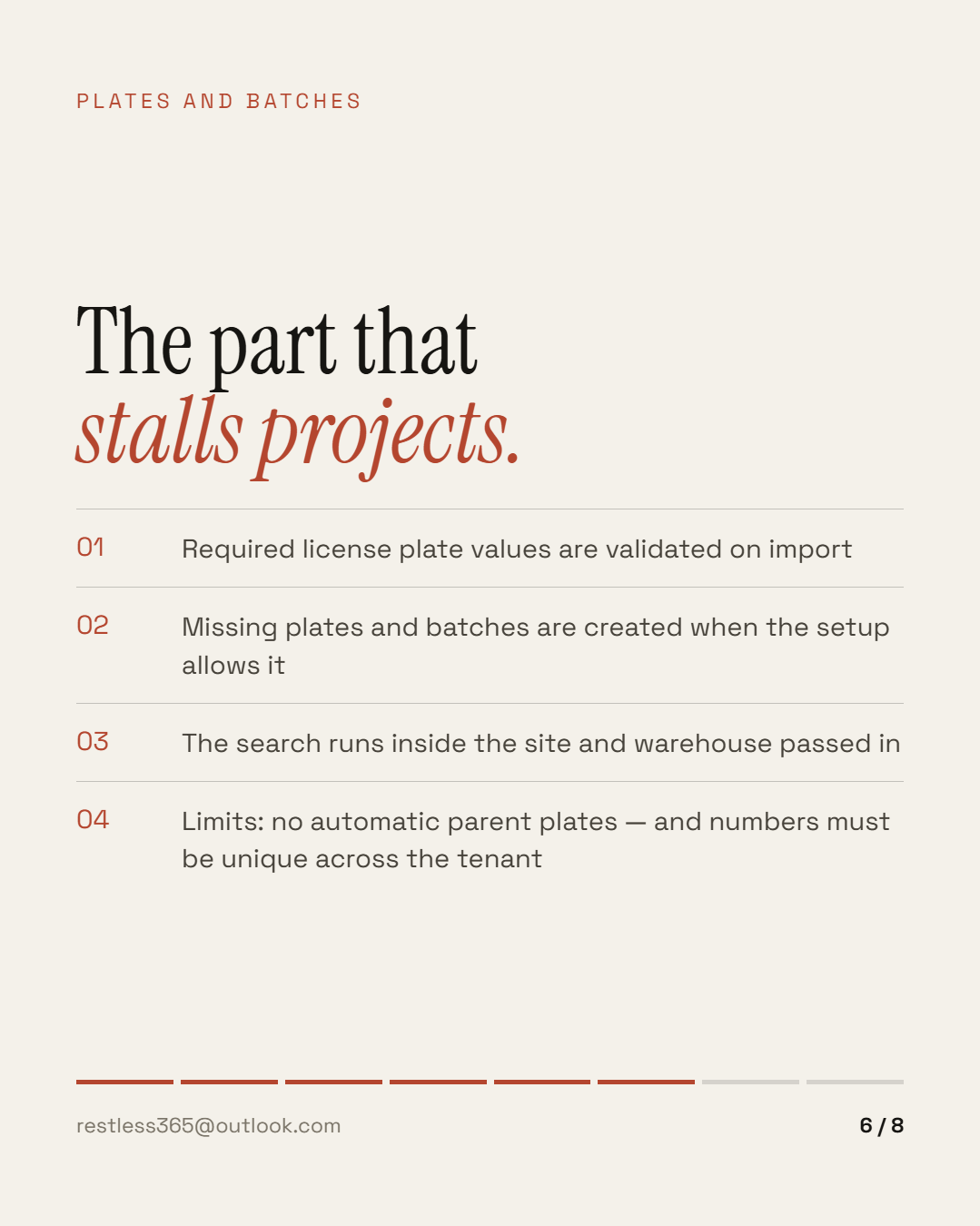 Plates and batches — the part that stalls projects