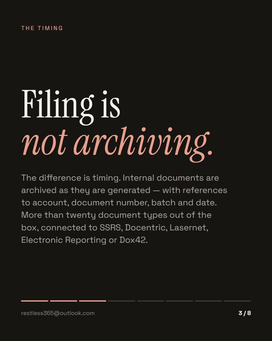 Filing is not archiving