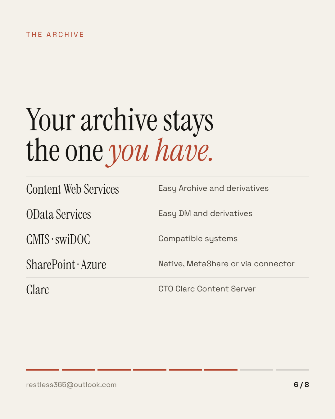 Your archive stays the one you have